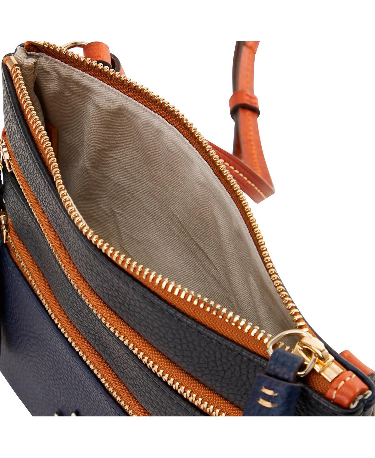 DOONEY & BOURKE DENVER BRONCOS INFIELD TRIPLE ZIP CROSSBODY PURSE 
