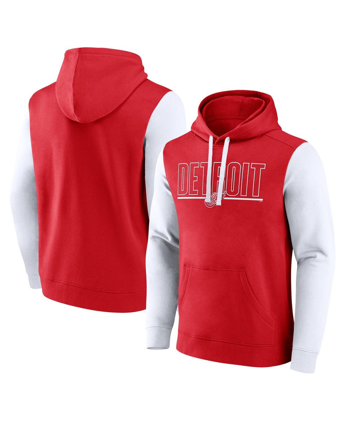 Logo Athletic Men's Red Detroit Red Wings Deliver Fleece Pullover Hoodie In Red