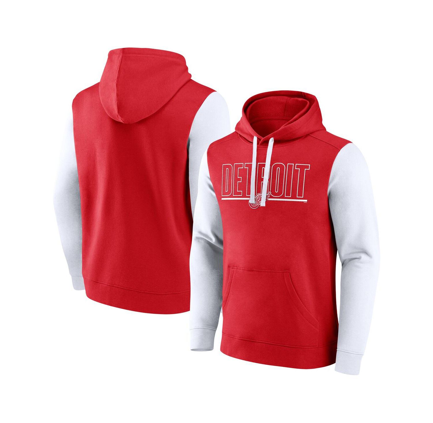 Men's Red Detroit Red Wings Deliver Fleece Pullover Hoodie