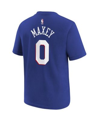 Big Boys and Girls Tyrese Maxey Royal Philadelphia 76ers Icon Name Number T-Shirt