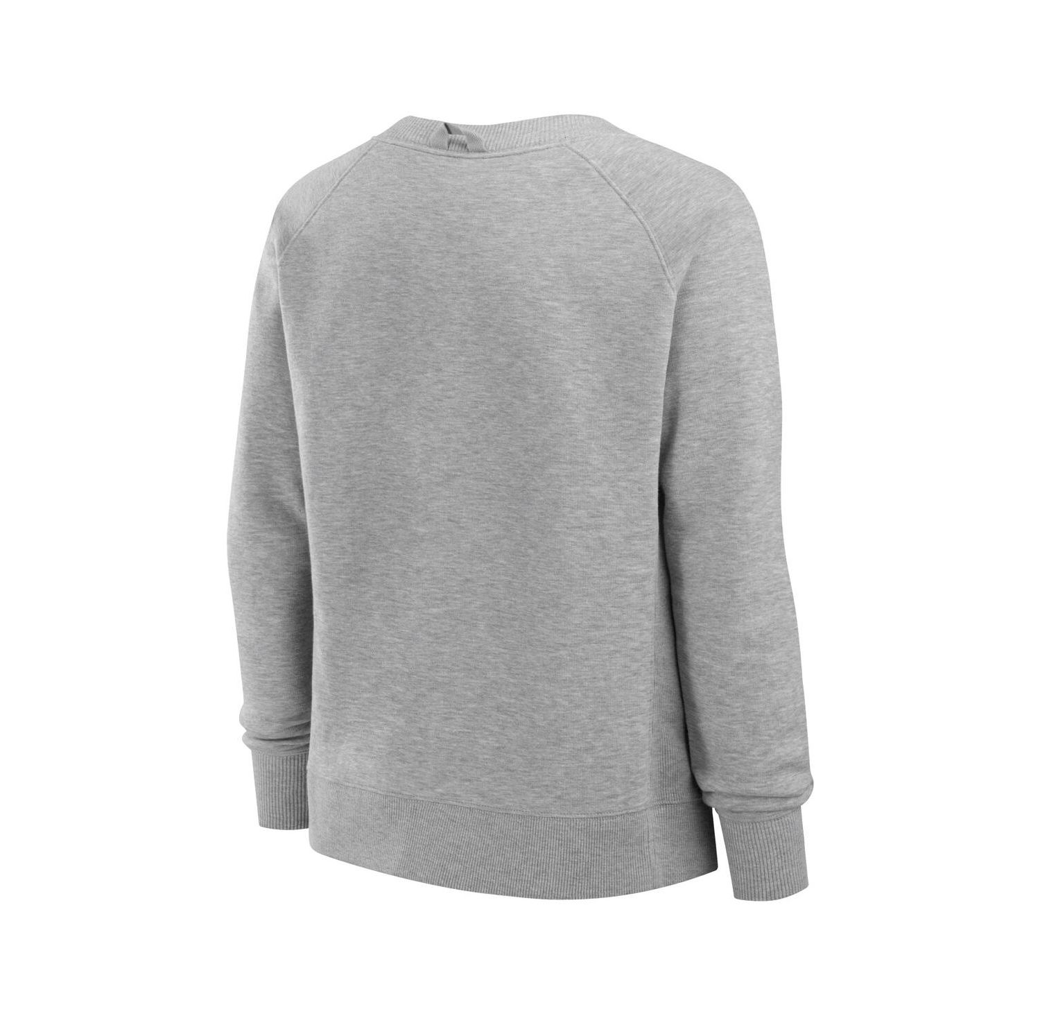 Women's Heather Gray Cincinnati Bengals Hit Hard Fleece Pullover Sweatshirt