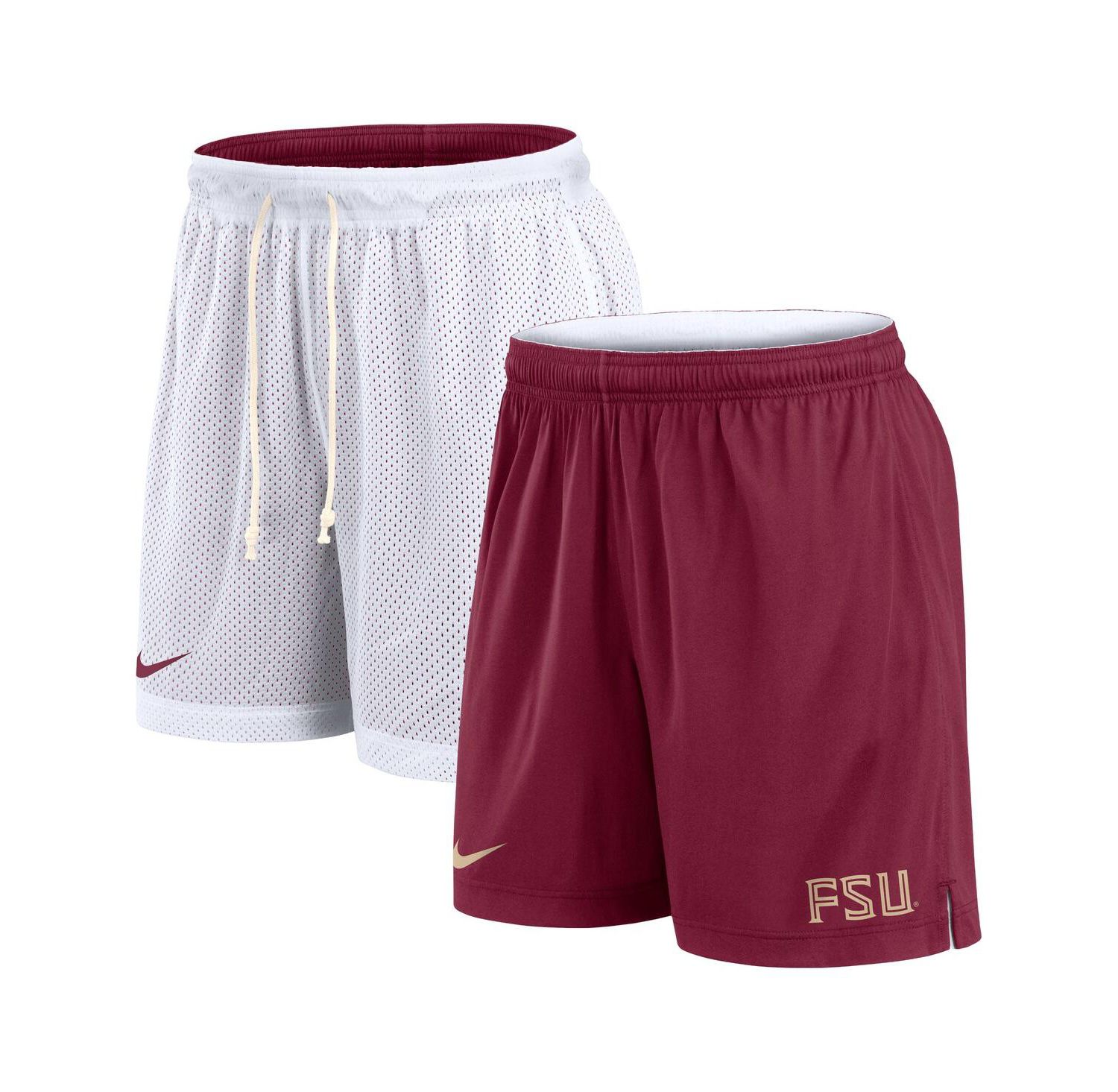 Men's White/Garnet Florida State Seminoles Primetime Reversible Performance Shorts