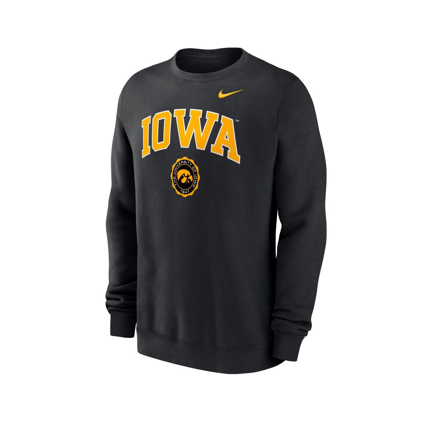 Men's Black Iowa Hawkeyes Arched Seal Pullover Sweatshirt