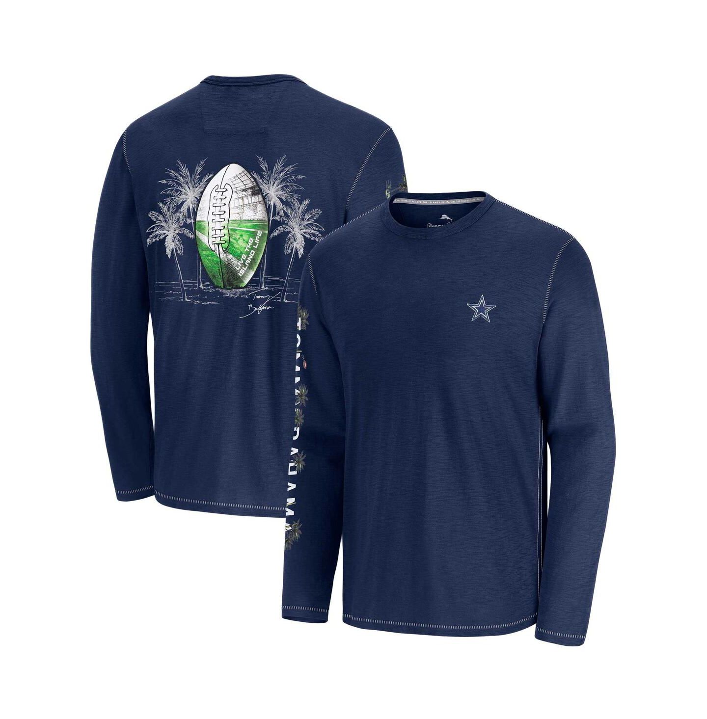 Мужская футболка Tommy Bahama Blue Dallas Cowboys Oasis Endzone Lux Long Sleeve — фото 1