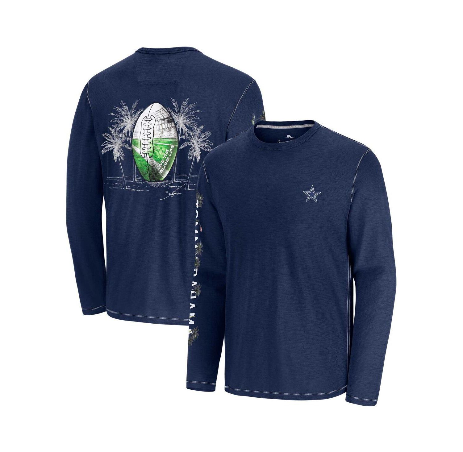 Men's Blue Dallas Cowboys Oasis Endzone Lux Long Sleeve T-Shirt