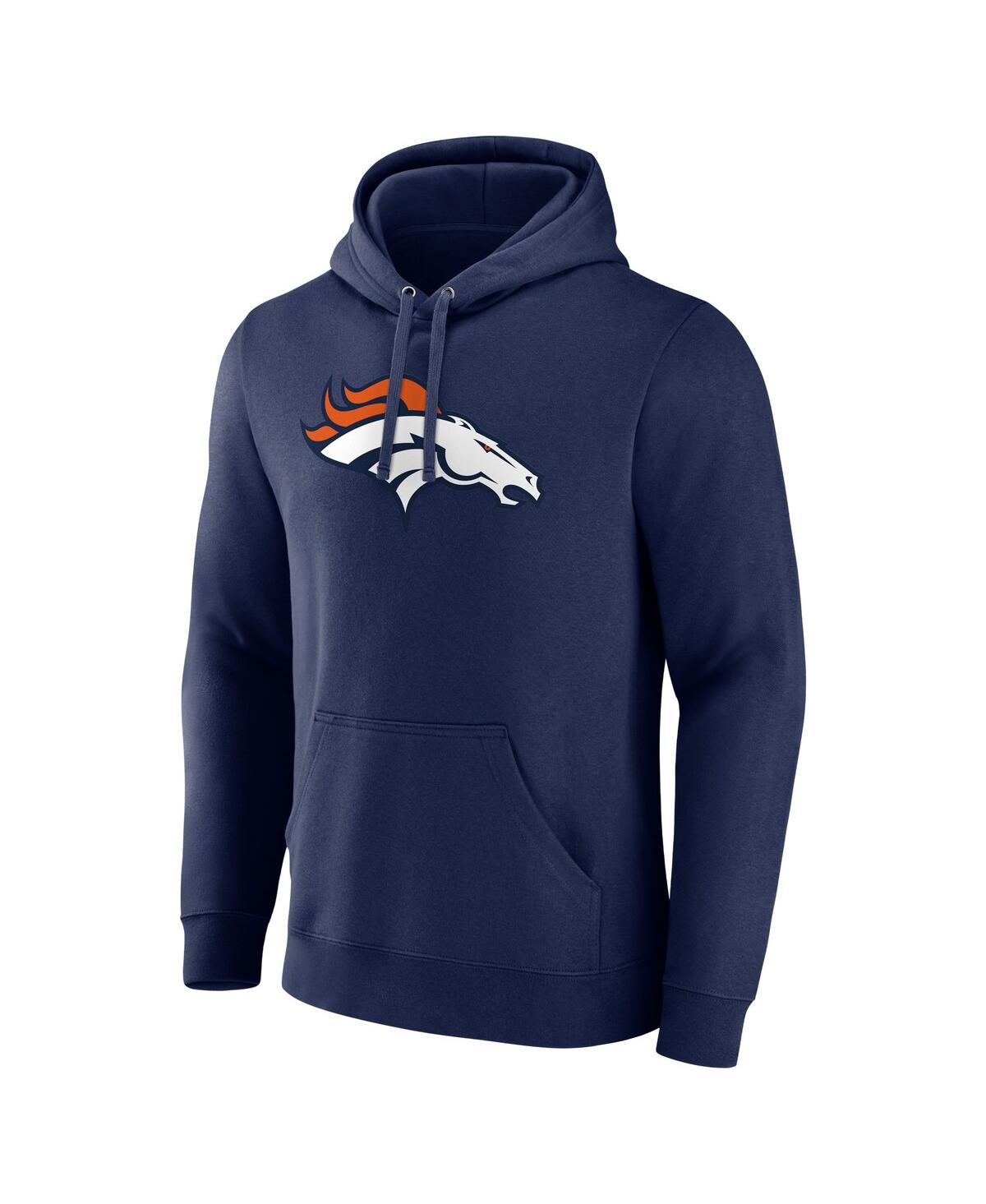 Fanatics Men's Navy Denver Broncos Primary Logo Fleece Pullover Hoodie In Navy