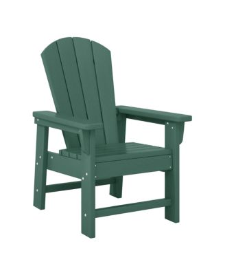 Kids 3-Piece Outdoor HDPE Adirondack Chairs With Square Side Table Set