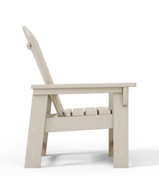 Kids 3-Piece Outdoor HDPE Adirondack Chairs With Square Side Table Set