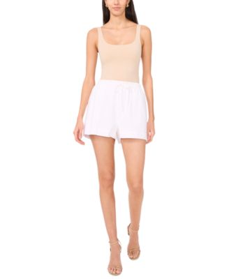 Women's Drawstring Solid Wide-Leg Shorts