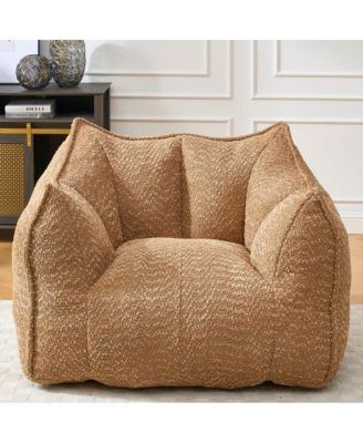 Comfortable Chenille Bean Bag Chair with Armrests for Living Rooms, Bedrooms, Gaming and Watching TV