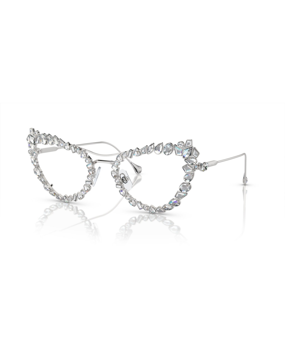 Women's Blue Light Glasses with Crystals clip-on, SK7011 - Silver