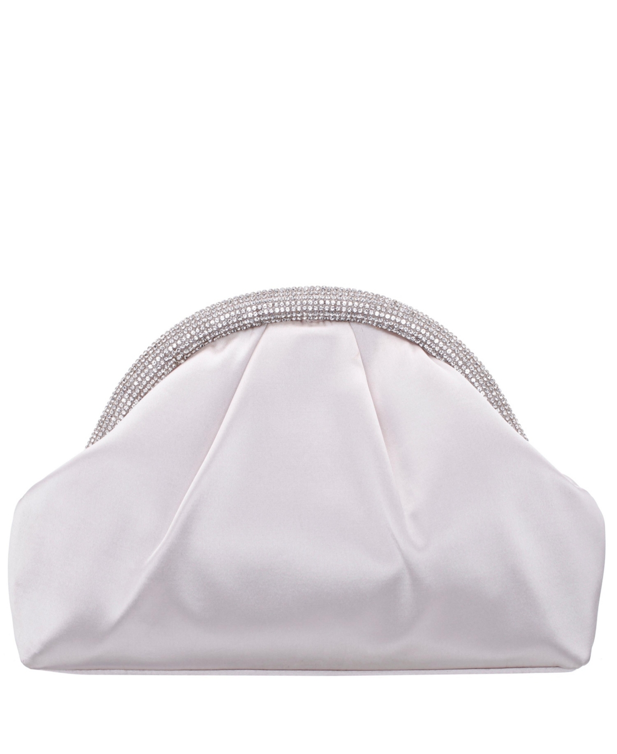 Shop Nina Small Crystal Trim Frame Clutch In Ivory