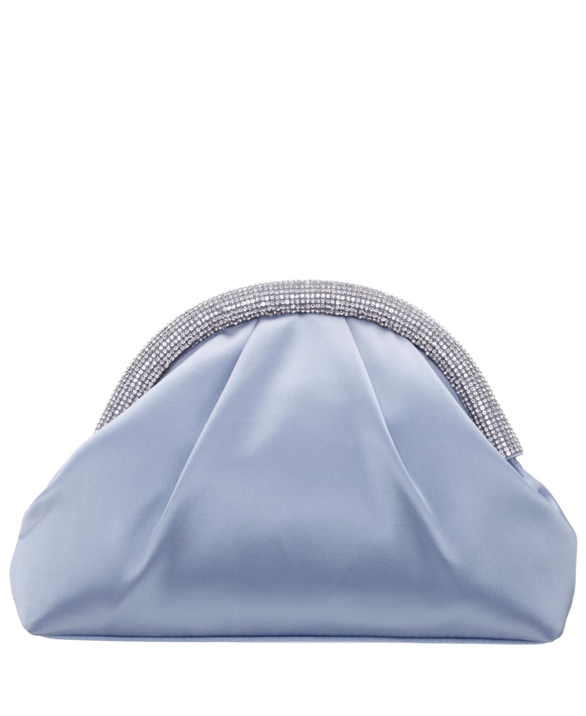 Small Crystal Trim Frame Clutch - Icy Blue