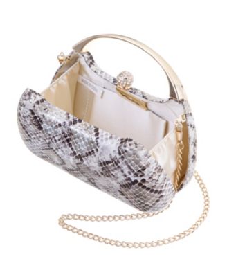 Snake Minaudiere with Crystal Clasp Bag