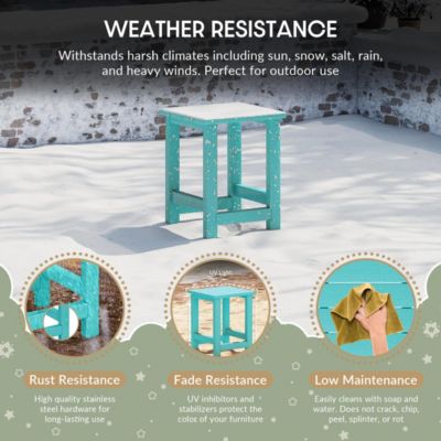 Kids Outdoor Patio Furniture HDPE Adirondack Square Side Table