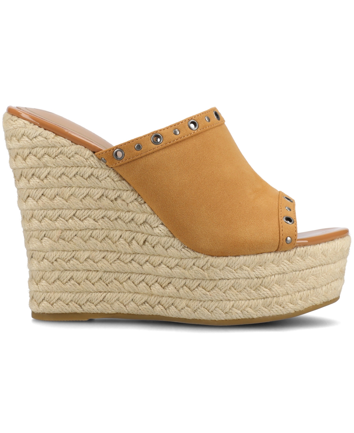 Journee Collection Yari Platform Wedge Espadrille Sandal In Cognac