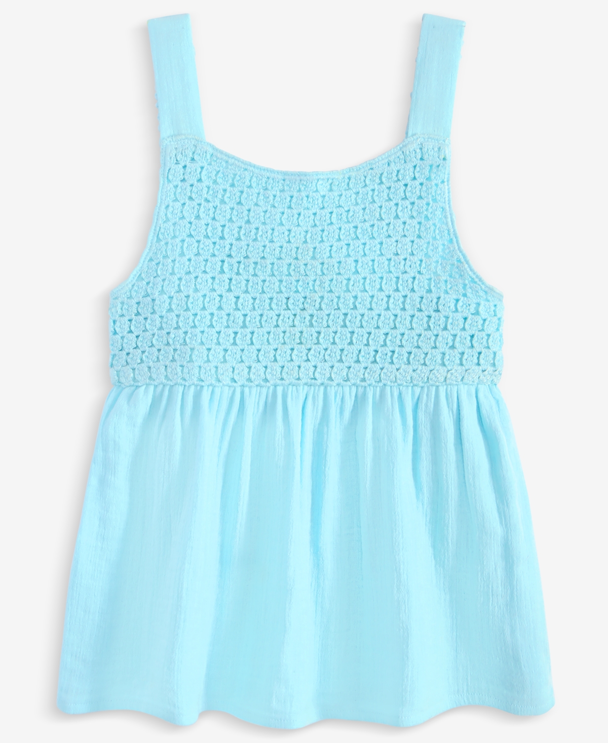 Epic Threads Kid Girl Cotton Crochet Swing Tank Top, Exclusively At Macy's In Crystal Bl