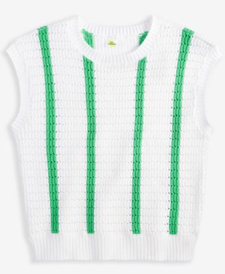 Little & Big Girls Striped Crochet Knit Top, Exclusively at Macy's