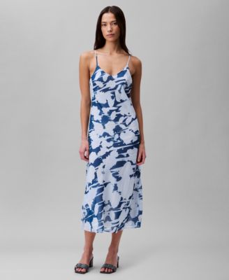 Calvin Klein - Women's Printed Chiffon Slip Dress