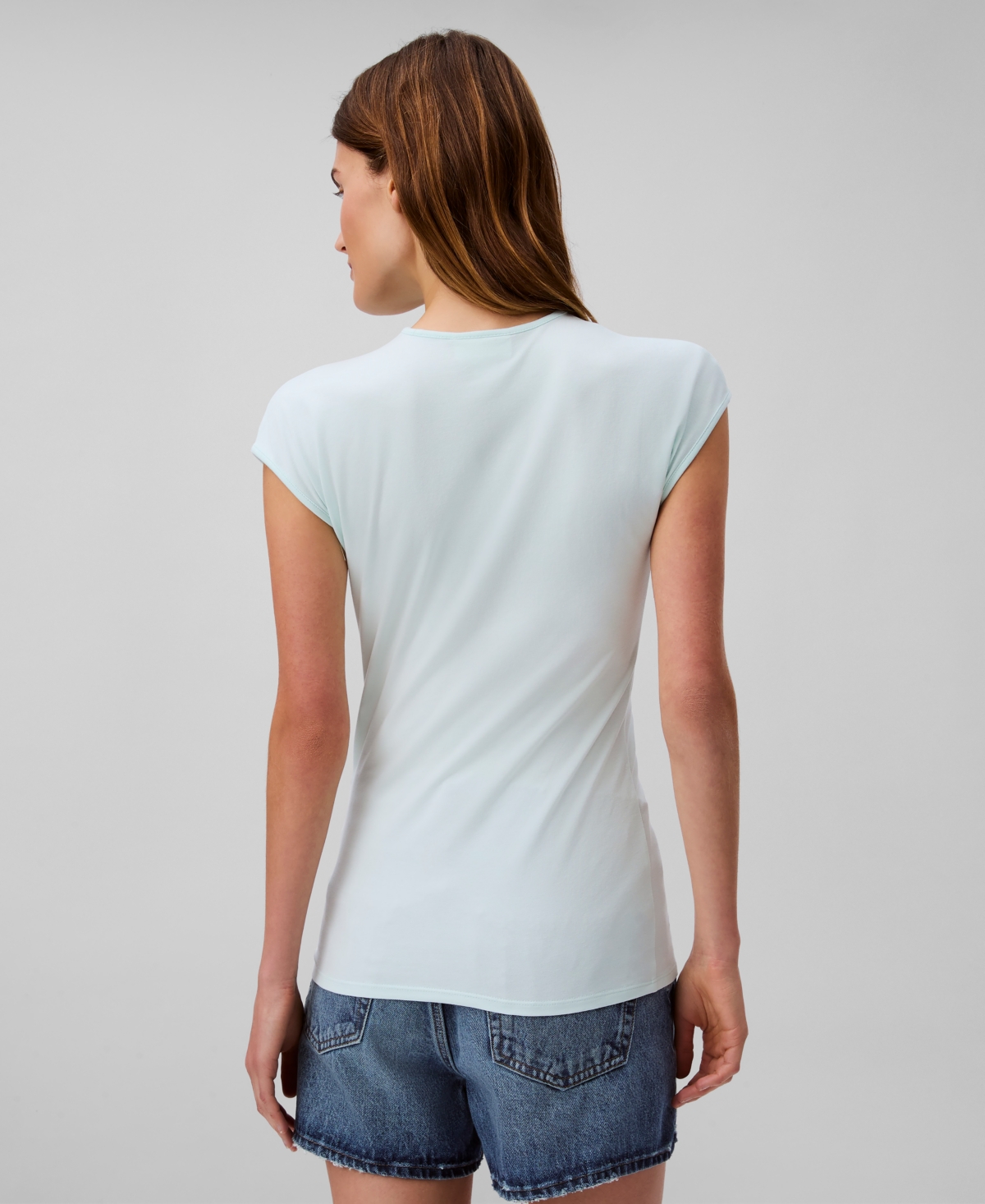 Calvin Klein Women's Slim-fit Matte Jersey Crewneck Tee In Moonlight Jade