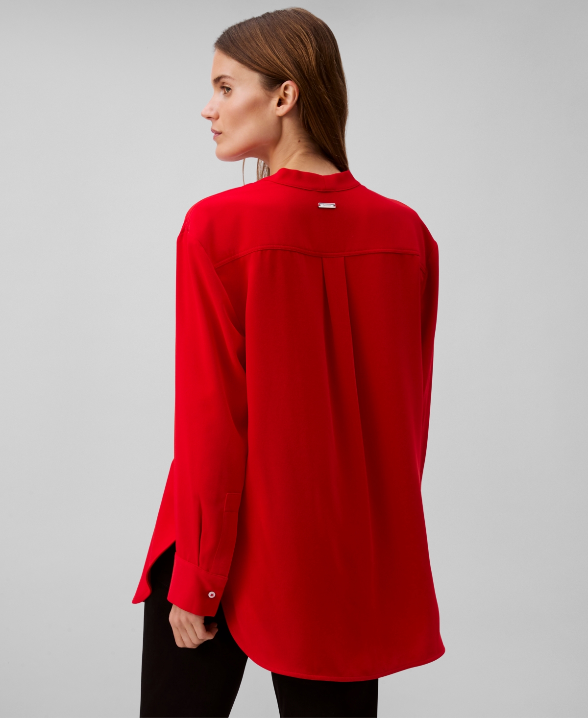 Calvin Klein Women's Relaxed V-neck Popover Tunic In Red