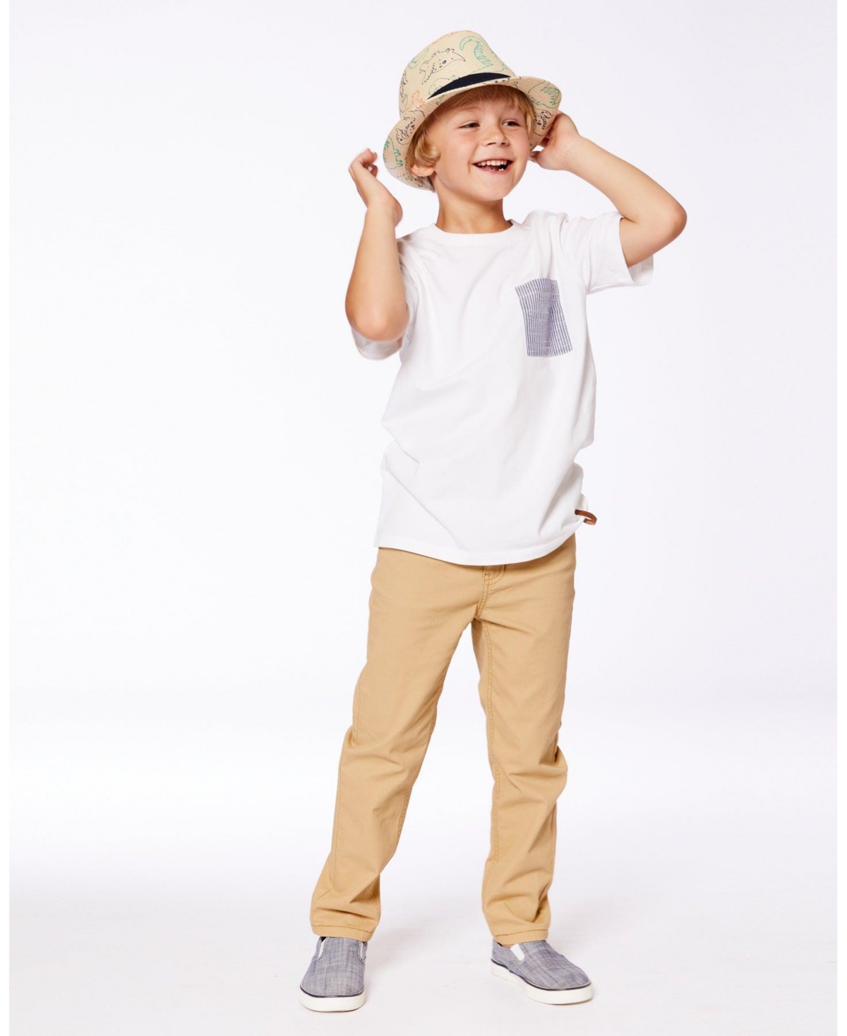 Deux par Deux Big Boys Short Sleeve Tee With Pocket White