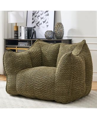 Comfortable Chenille Bean Bag Chair with Armrests for Living Rooms, Bedrooms, Gaming and Watching TV