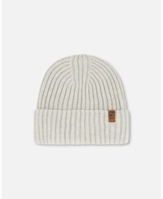Kids Unisex Cuffed Knit Hat Off-White - Toddler|Child