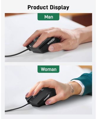 Wired Mouse, 4 Adjustable DPI USB Computer Mouse with Side Buttons, 5FT Cord Ergonomic Mouse, 6 Buttons, 3200 DPI Optical Mouse, Compatible with Laptop, iMac, PC, Desktop