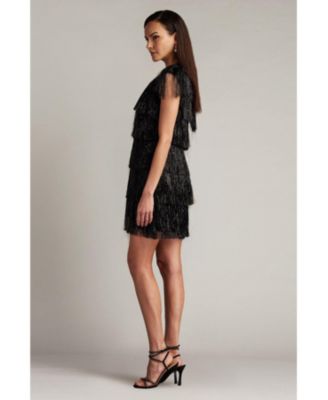 Spritz Metallic Fringe Mini Dress