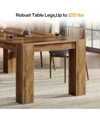 63-Inch Dining Table for 4-6 People, Rectangular Kitchen Dinner Table, Farmhouse Wooden Eating Table for Home Kitchen, Dining Room