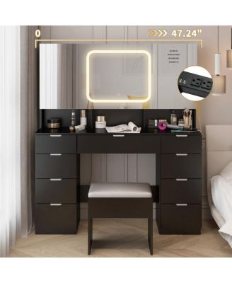 Vanity Table Set – Stylish Makeup Desk with Mirror and Storage for Bedroom or Dressing Room