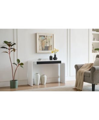 Yuma Wooden Rounded Silhouette Console Table - Sofa Entryway Table with 2 Drawers for Living Room, Hallway, Entryway