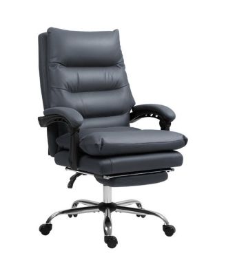 Massage Office Chair with Lumbar Support and Reclining Function - Dark grey