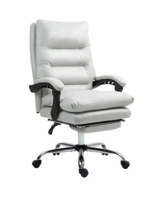 Massage Office Chair with Lumbar Support and Reclining Function - Light grey 465$
