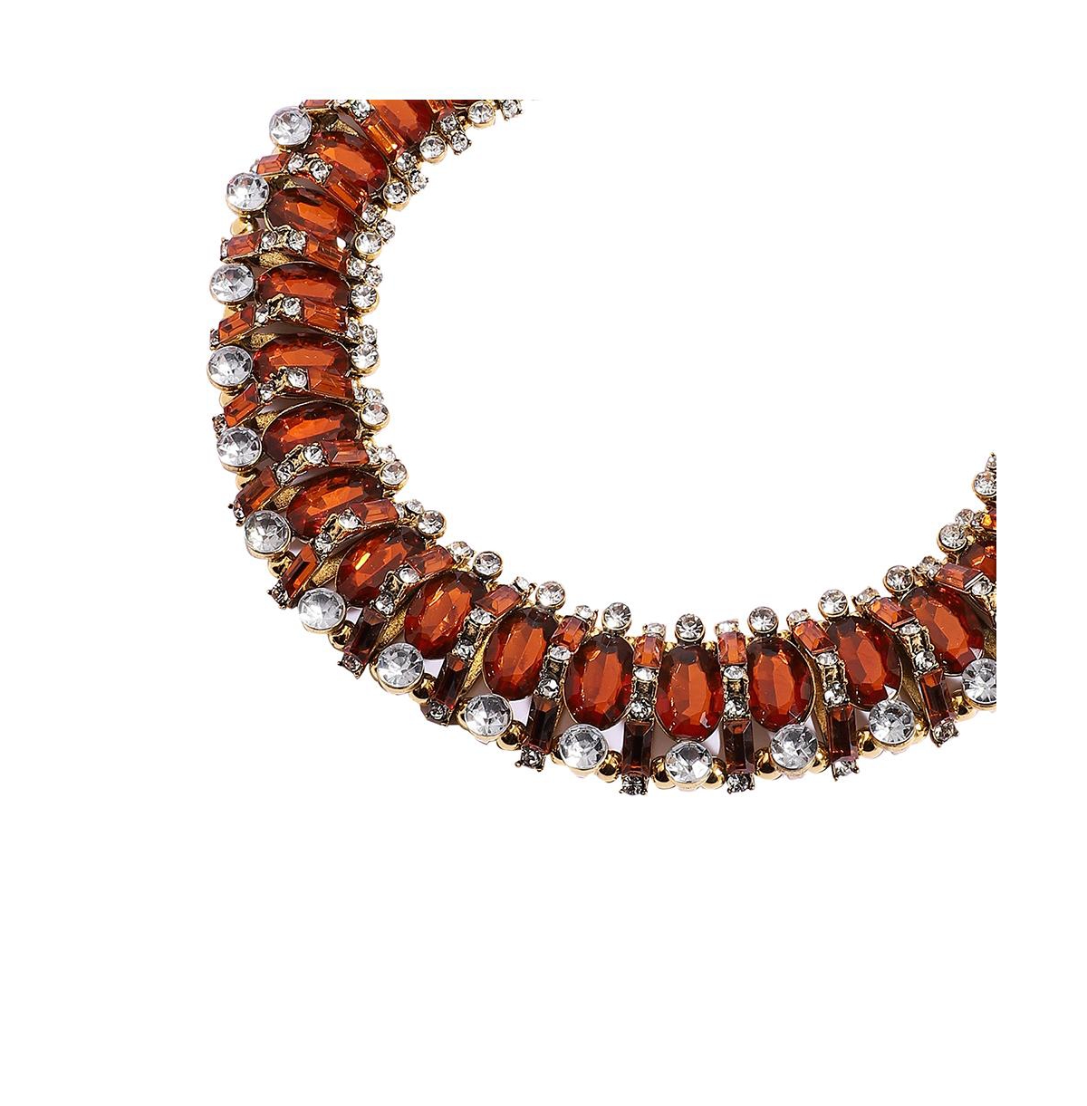 Sohi Party Statement Necklace In Orange