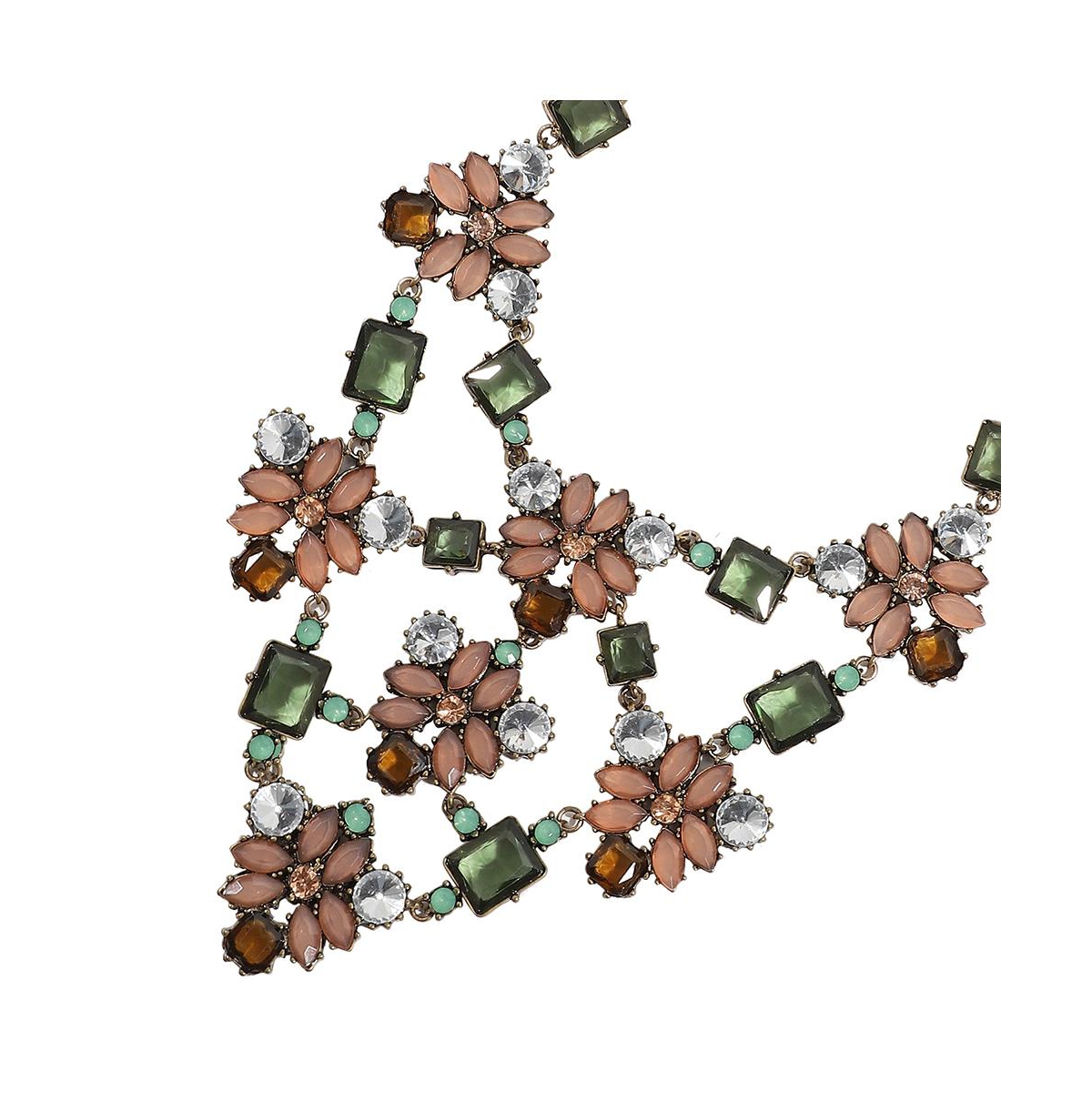 Sohi Party Stone Statement Necklace In Green