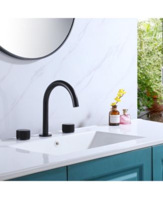 8 in. Widespread 2-Handle High-Arc Bathroom Faucet in Matte Black