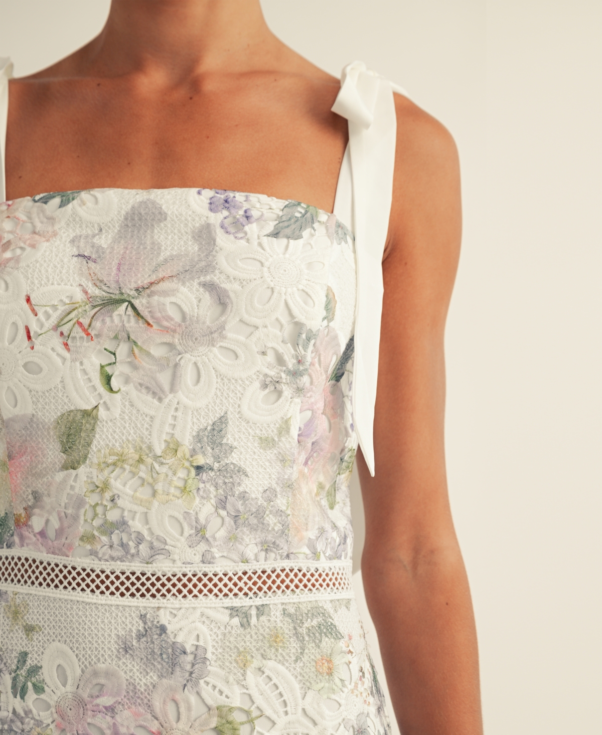 Arose Studio, Inc Women's Madison Floral-lace Midi Dress In White