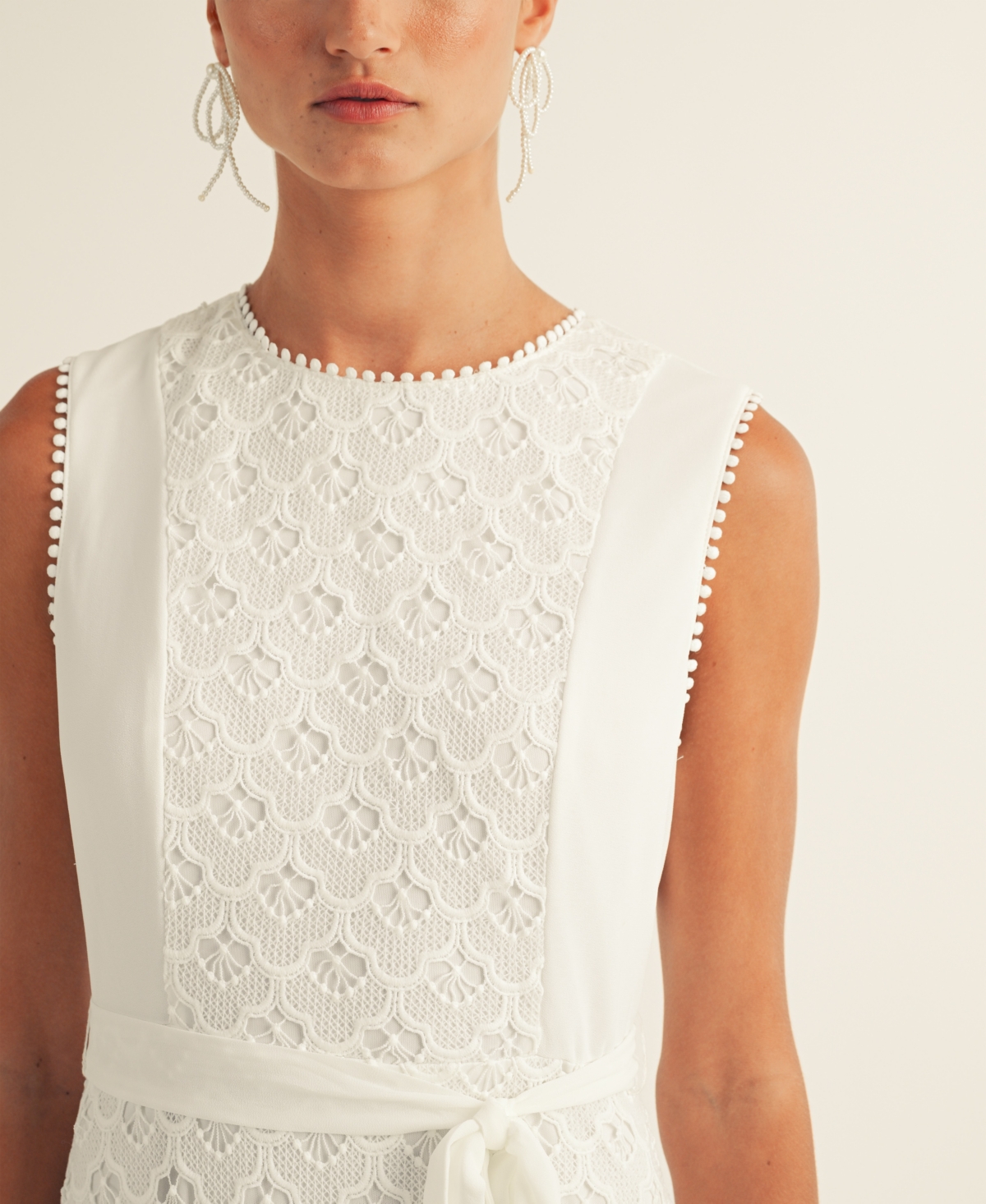 Arose Studio, Inc Women's Allison Pleated Sleeveless Dress In White