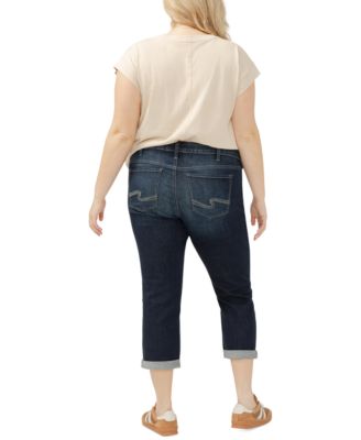 Plus Size Elyse Rolled-Cuff Cropped Denim Jeans