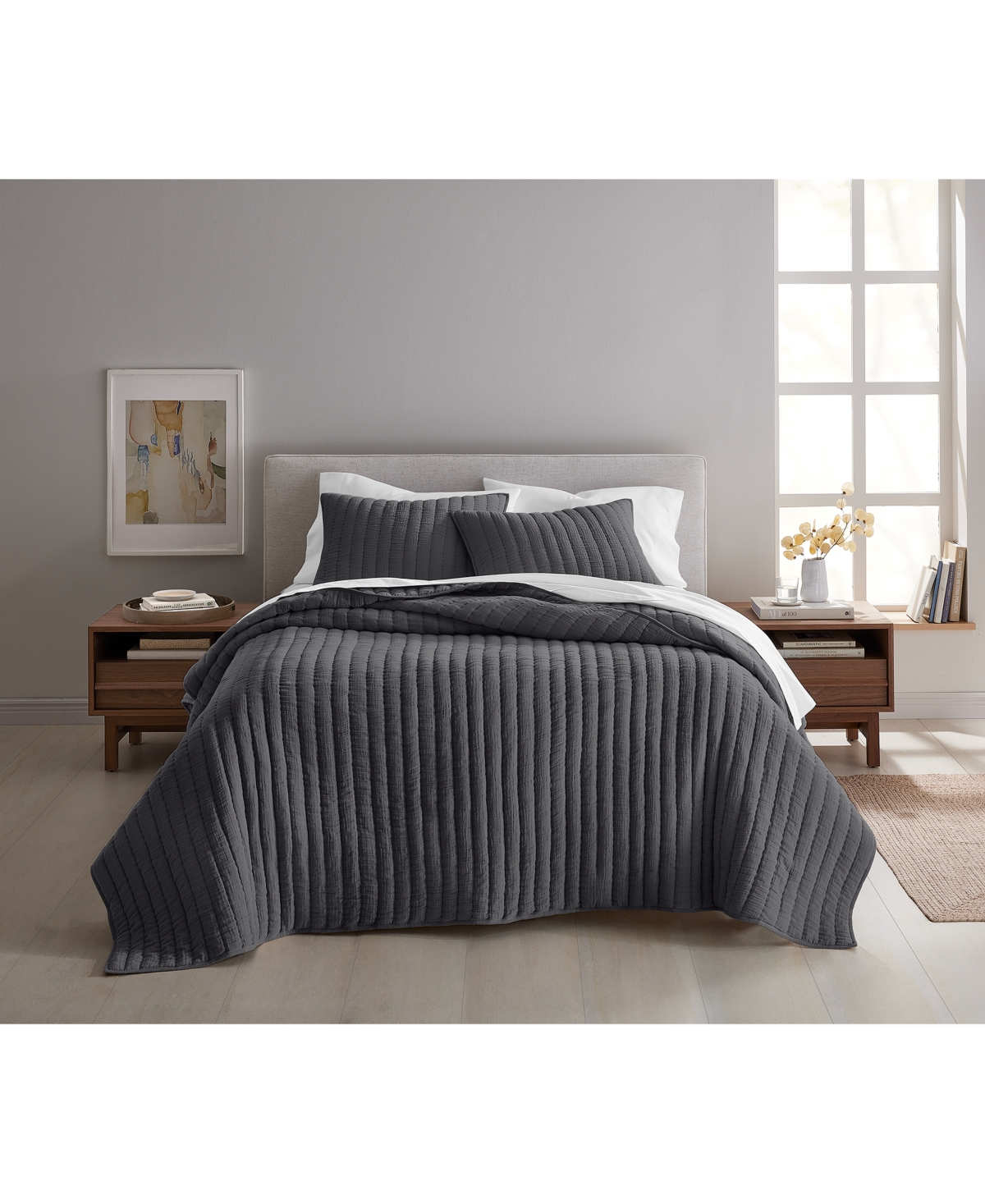 Oake Dream 3-pc. Coverlet Set, Full/queen, Exclusively At Macy's In Slate Grey Comb