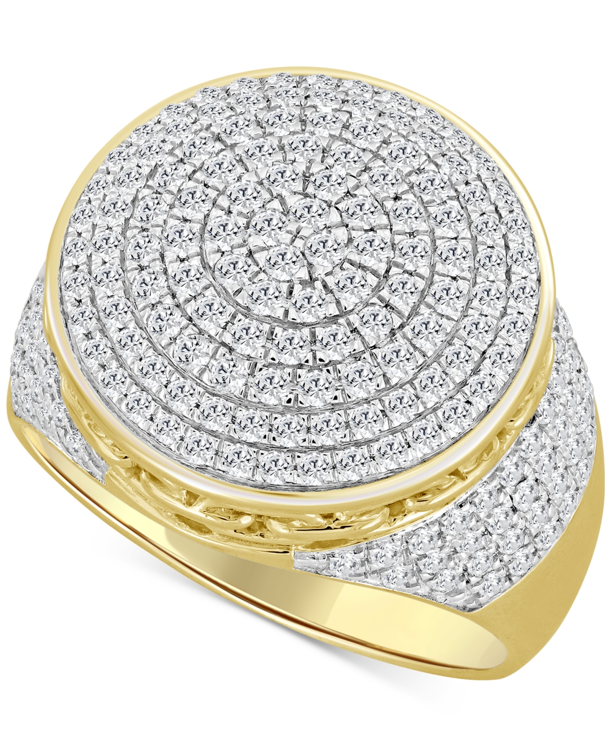 Men's Diamond Circle Cluster Ring (1-1/2 ct. t,w.) in 10k Gold - Gold