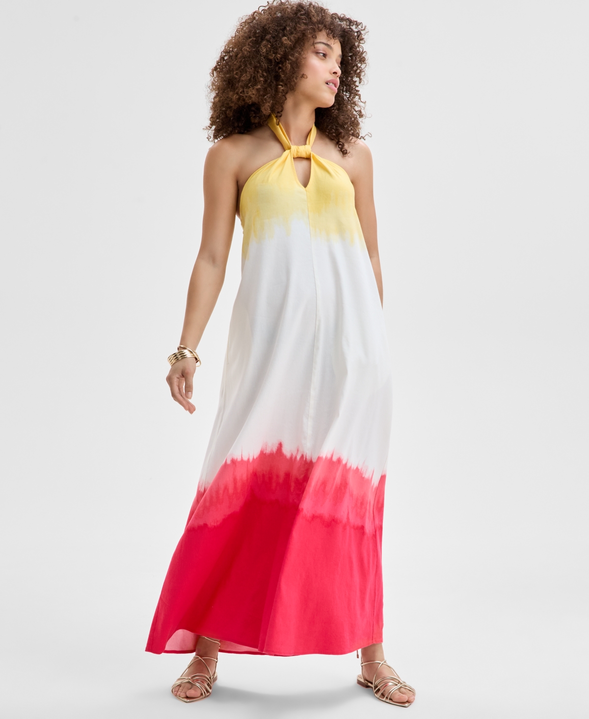 Petite Tie-Dyed Linen-Blend Maxi Dress, Exclusively at Macy's - Shirlee Dye
