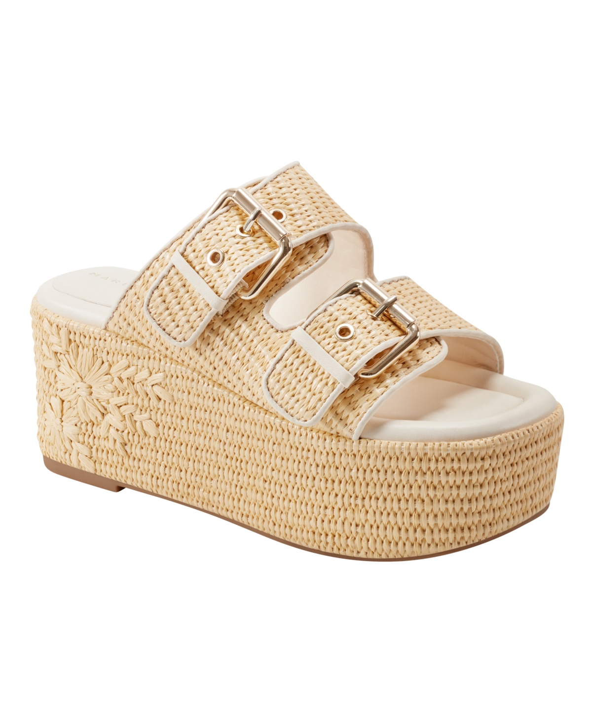 Marc Fisher Ltd Women's Poppy High Platform Wedge Sandals - Light Natural