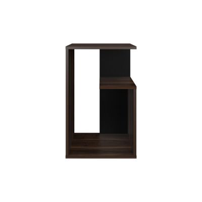 Stebbins Side Table, 2 Shelves, Dark Oak