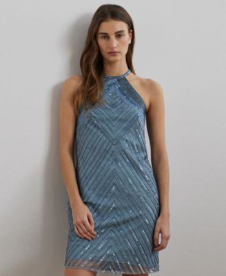 【送料&関税込】Ralph Lauren Mesh Dress With Beads Lauren Ralph Lauren Mesh Beaded Palm Print Square Neck
