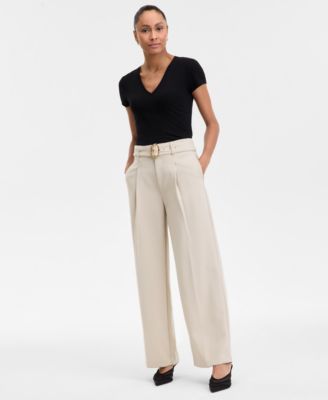 I.N.C. International Concepts - Women's High-Rise Belted Wide-Leg Pants