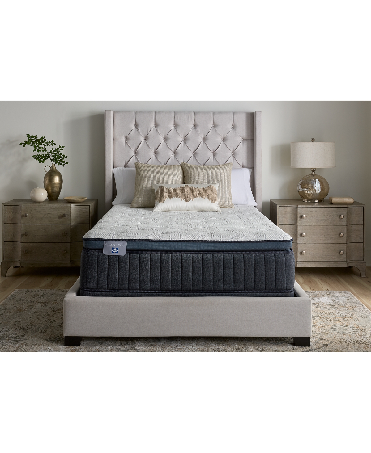 CHARTER CLUB BY SEALY BLISSFUL BAY 15.5" PLUSH PILLOW TOP MATTRESS SET 