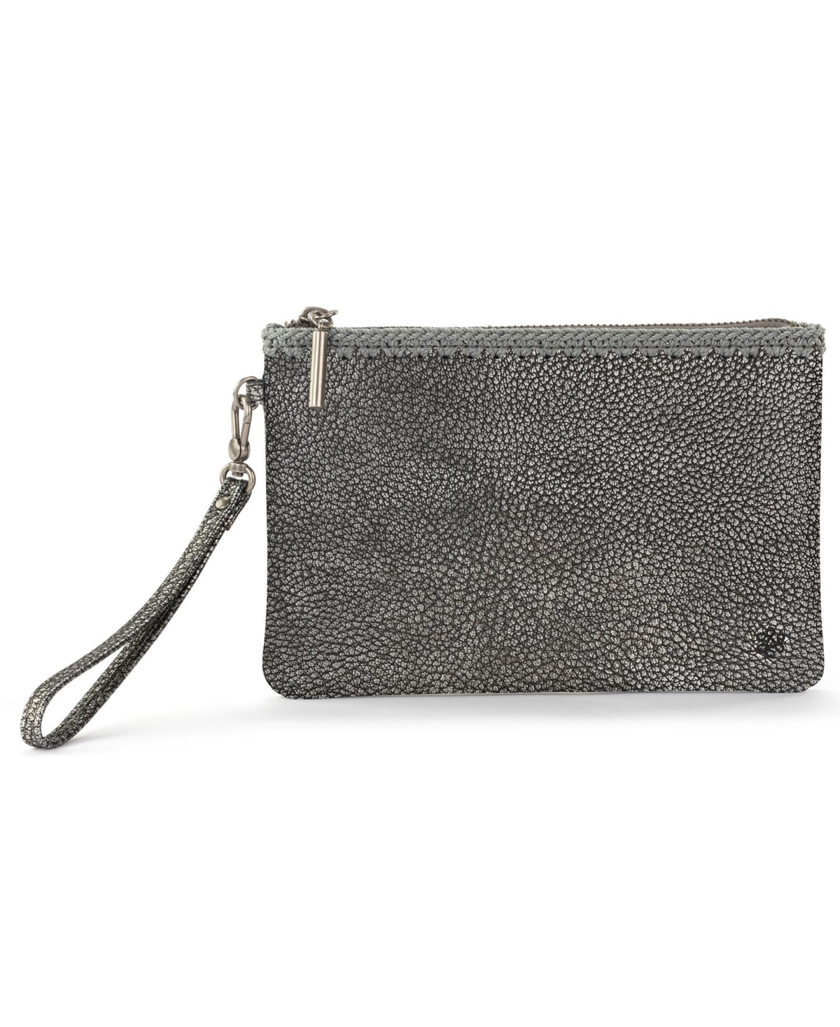 The Sak Vita Leather Zipper Wallet In Dark Silver